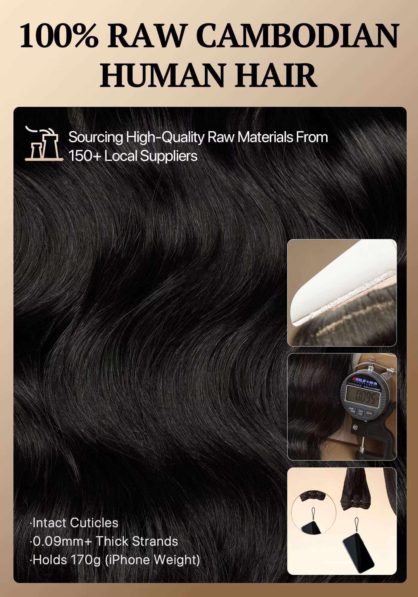 TRIIPPY Body Wave Bundles Human Hair,100% Raw Cambodian Hair Wavy 3 Bundles,Triple The Lifespan Over Regular Virgin Hair Bundle,No.1 Raw Hair Brand On Amazon Natural Color
