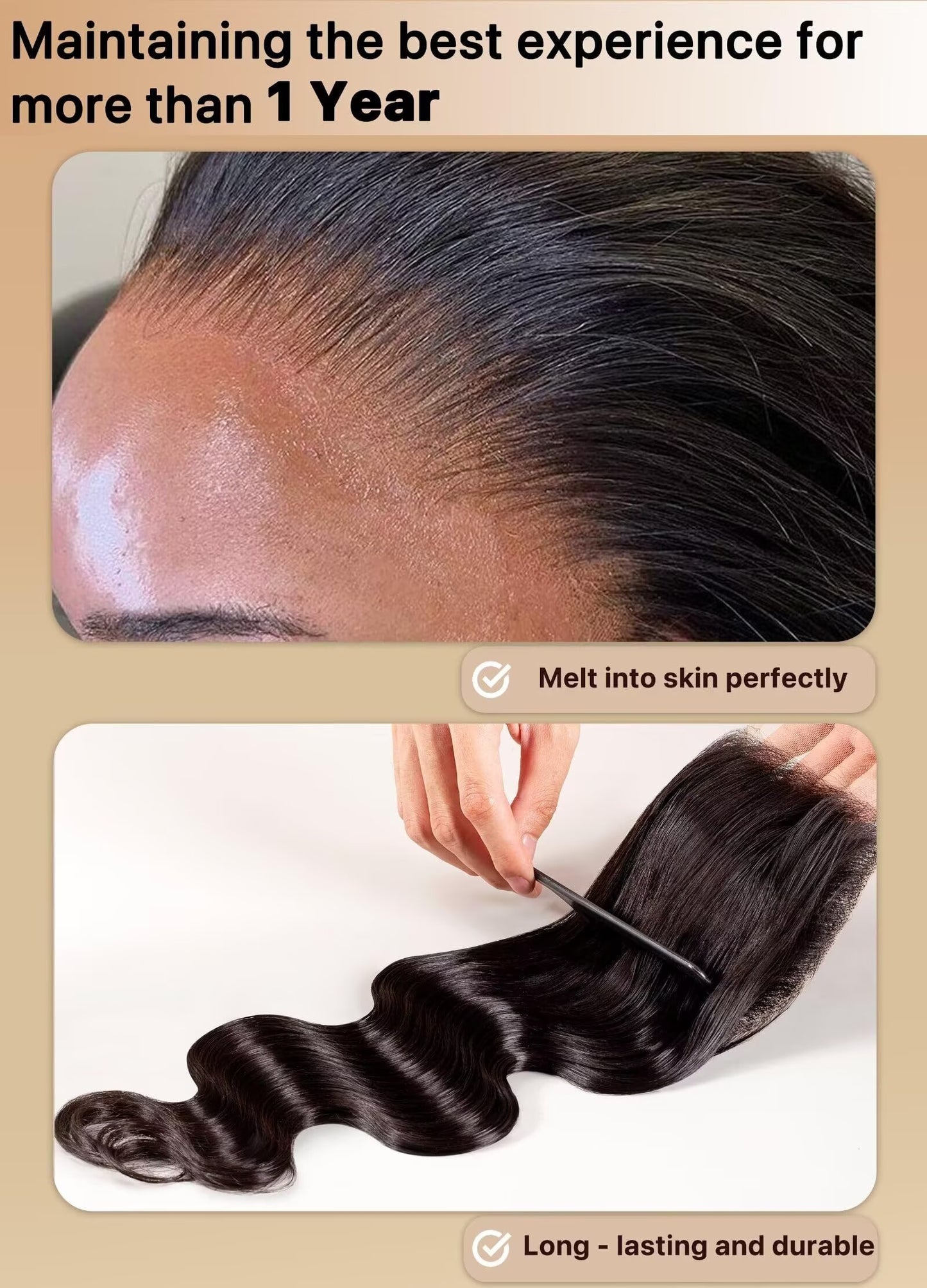 Triippy Raw Hair 2x6 HD Lace Closure Body Wave More Less Shedding than Regular Virgin Hair, 0.10mm Ultra-Thin 2x6 Swiss Real HD Lace with 100% Raw Cambodian Human Haires