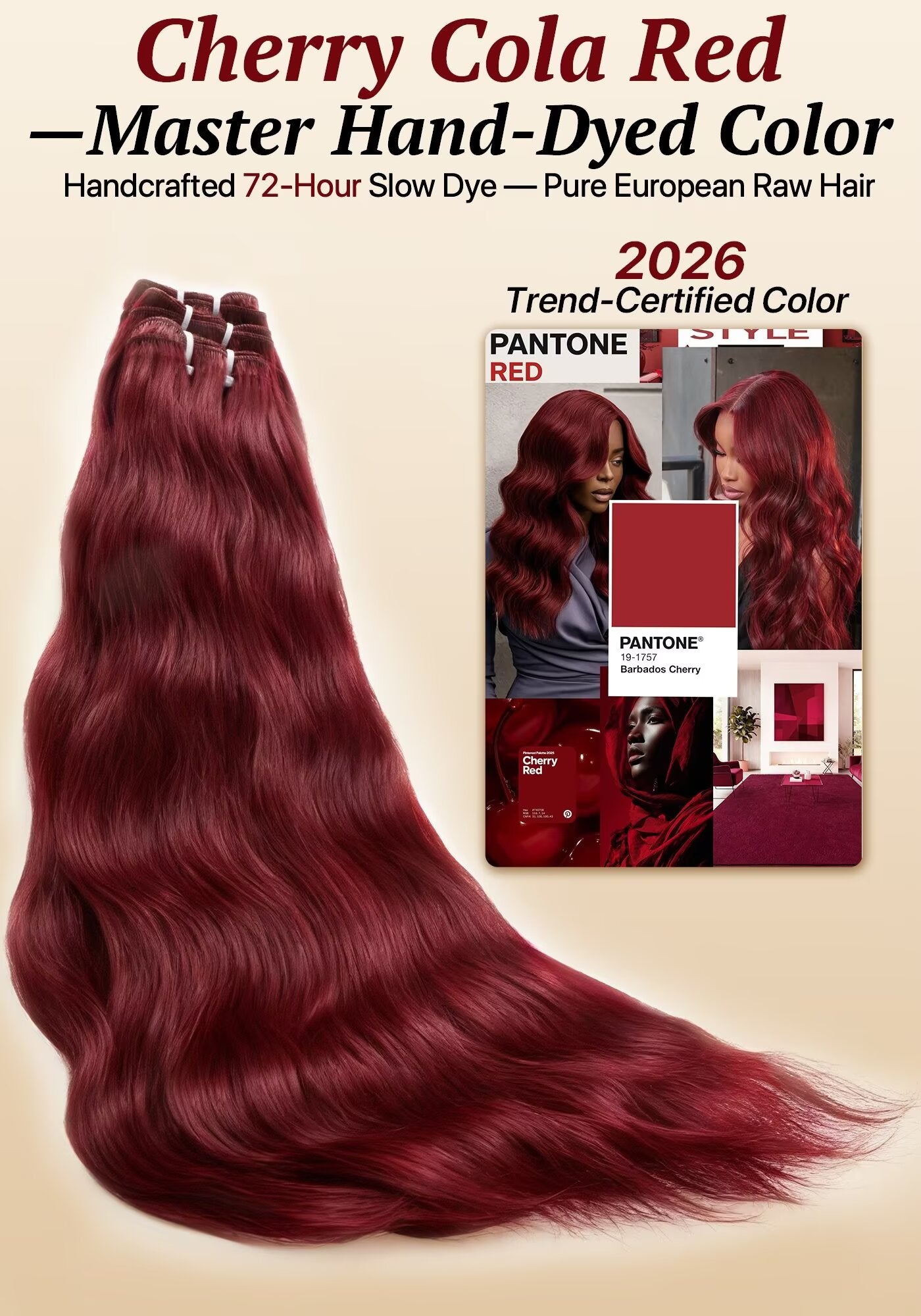 TRIIPPY Burgundy Natural Body Wave Bundles Human Hair,100% Vietnamese Raw Human Hair Sew in Weave Single Bundle,5X Lifespan Over Regular 99j Hair,No.1 Raw Hair Brand On Amazon